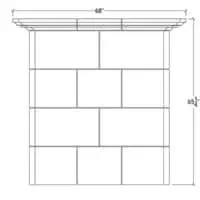 Sketched design of Overmantel 13 fireplace overmantel.