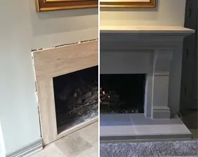 hineman fireplace mantel before and after