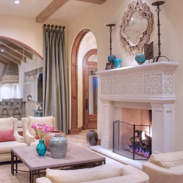 European design cast stone fireplace mantel