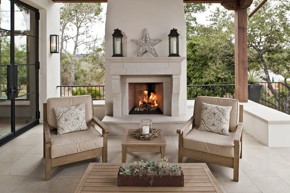 outdoor fireplace