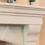 Bowen cast stone fireplace mantel detail.