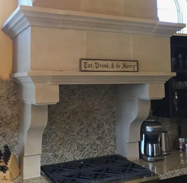 Tuscany cast stone fireplace mantel.