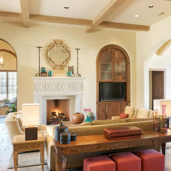 Manchester cast stone fireplace mantel design.