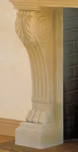 nottingham_thumb_leg Nottingham cast stone fireplace mantel leg design