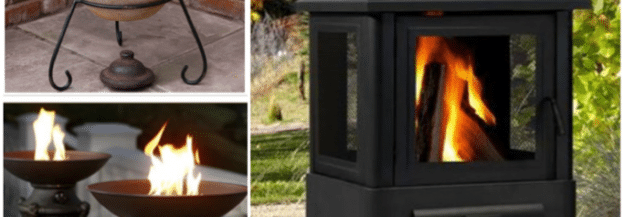 Outdoor living space enhanced with a cast stone fireplace