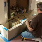 Old World Stoneworks stone fireplace mantel install