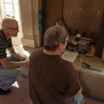 Old World Stoneworks stone fireplace mantel install