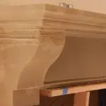 Left Corner of fireplace mantel