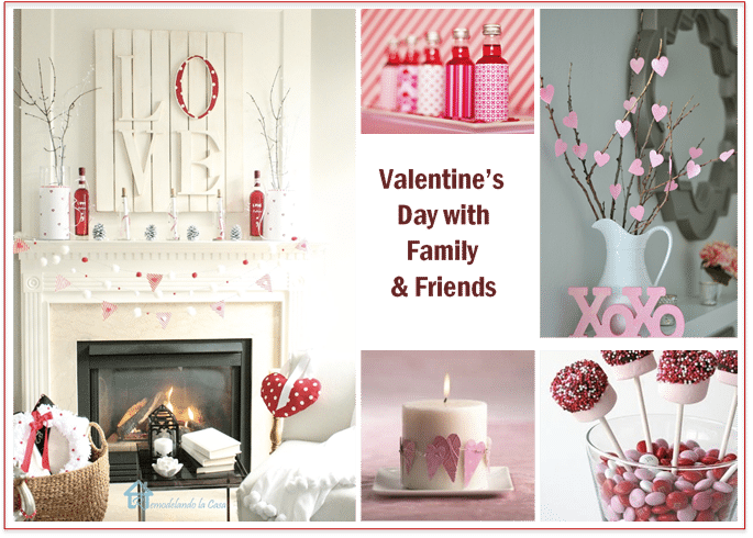 Family Valentine's Day Mantel Decor