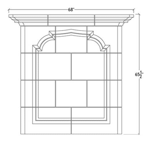 Sketched design of Overmantel 07 fireplace overmantel.