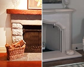 Avalon stone fireplace mantel transformation