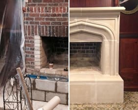 laurent before and after mantel installation