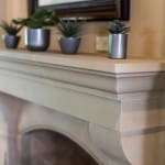 Cast stone overmantel by Old World Stoneworks