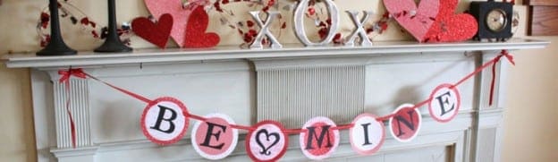 Valentines Day Fireplace Mantel Decor