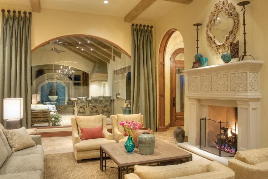 all season rooms fireplace