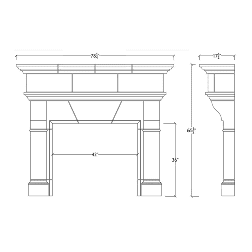 Brunswick fireplace overmantel CAD design