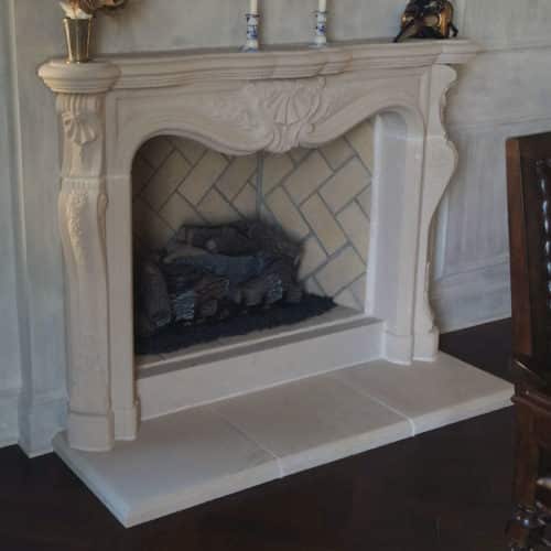 Calais cast stone fireplace mantel design