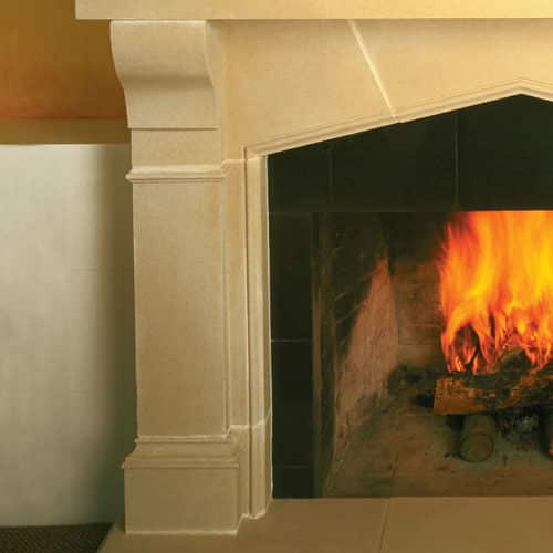 Essex cast stone fireplace mantel - leg detail