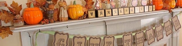 Halloween decorated fireplace mantel
