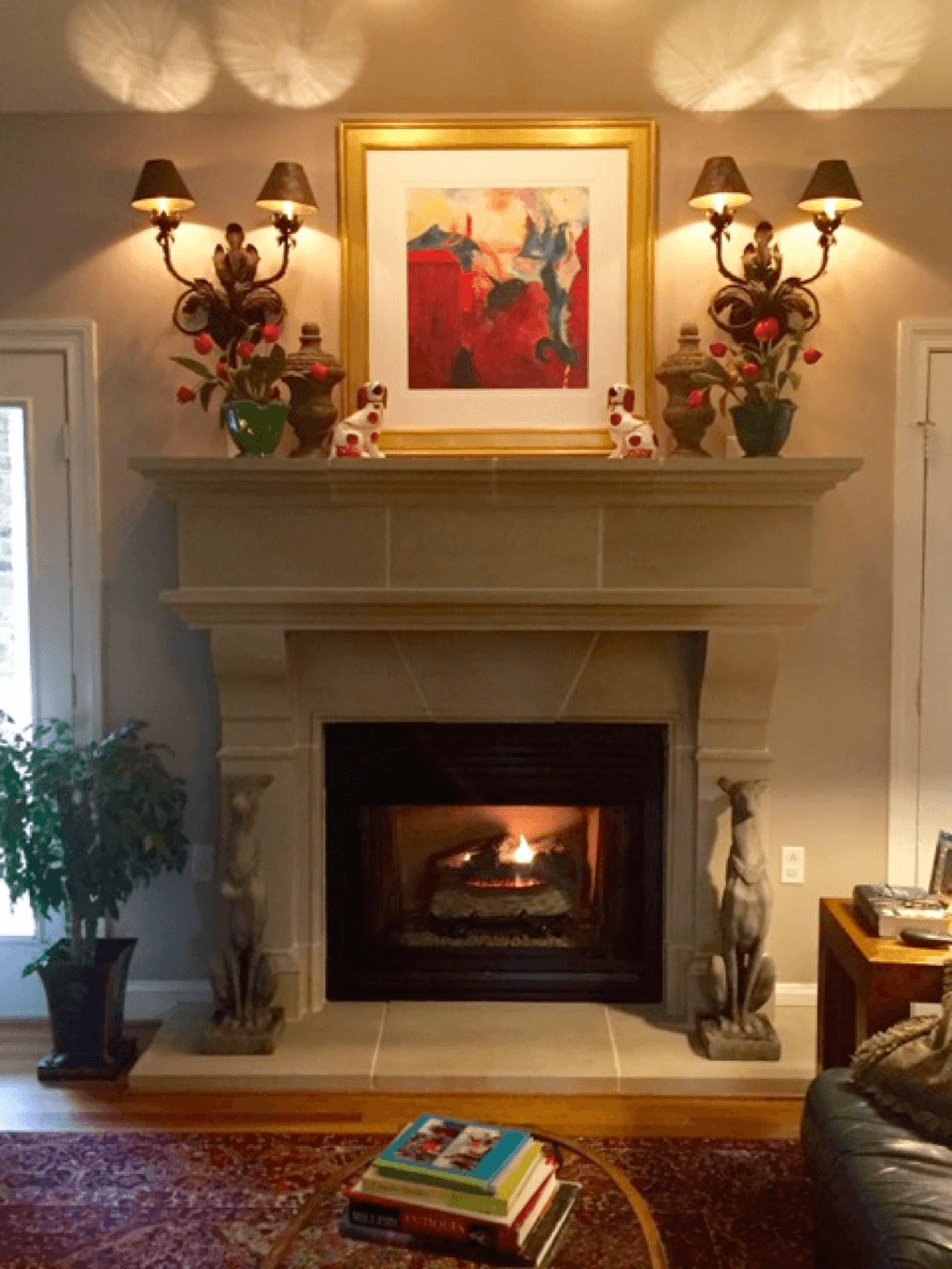 Cast Stone Fireplace And Range Hood, How To Clean A Sandstone Fireplace Mantel