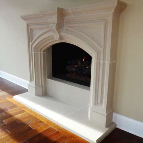 Fremont cast stone fireplace mantel design