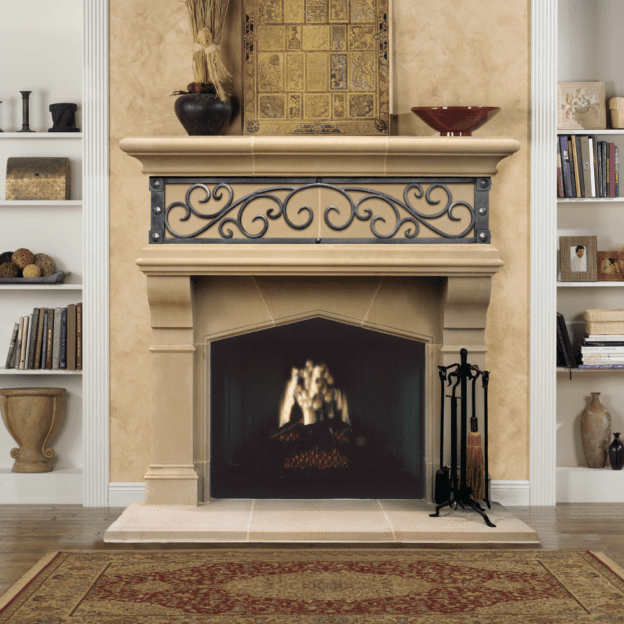 Gatwick cast stone fireplace mantel