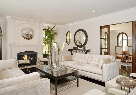 Kim Kardashian's Luxury Mansion Fireplace