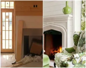 Laurent Fireplace Mantel before and after