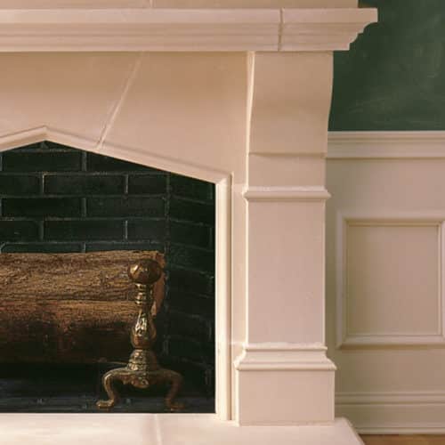 Lexington cast stone fireplace mantel leg design
