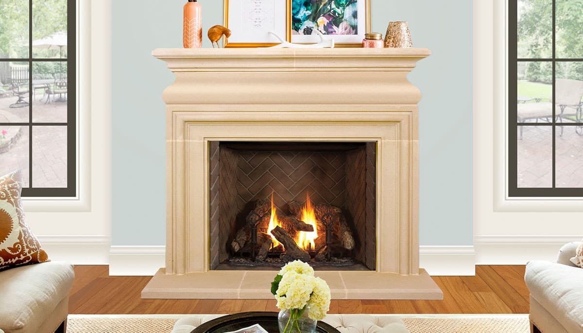Newcastle fireplace design from Old World Stoneworks