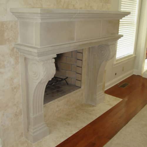 Nottingham cast stone fireplace mantel design