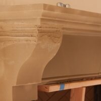 Left Corner of fireplace mantel