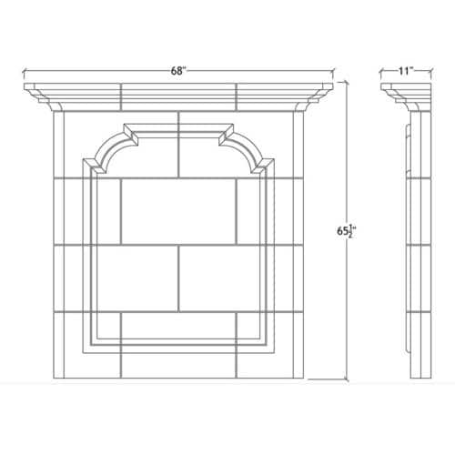 Elegant fireplace overmantel CAD design from Old World Stoneworks