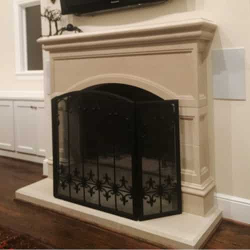Oxford cast stone fireplace mantel design.