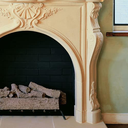 Taunton cast stone fireplace mantel leg design